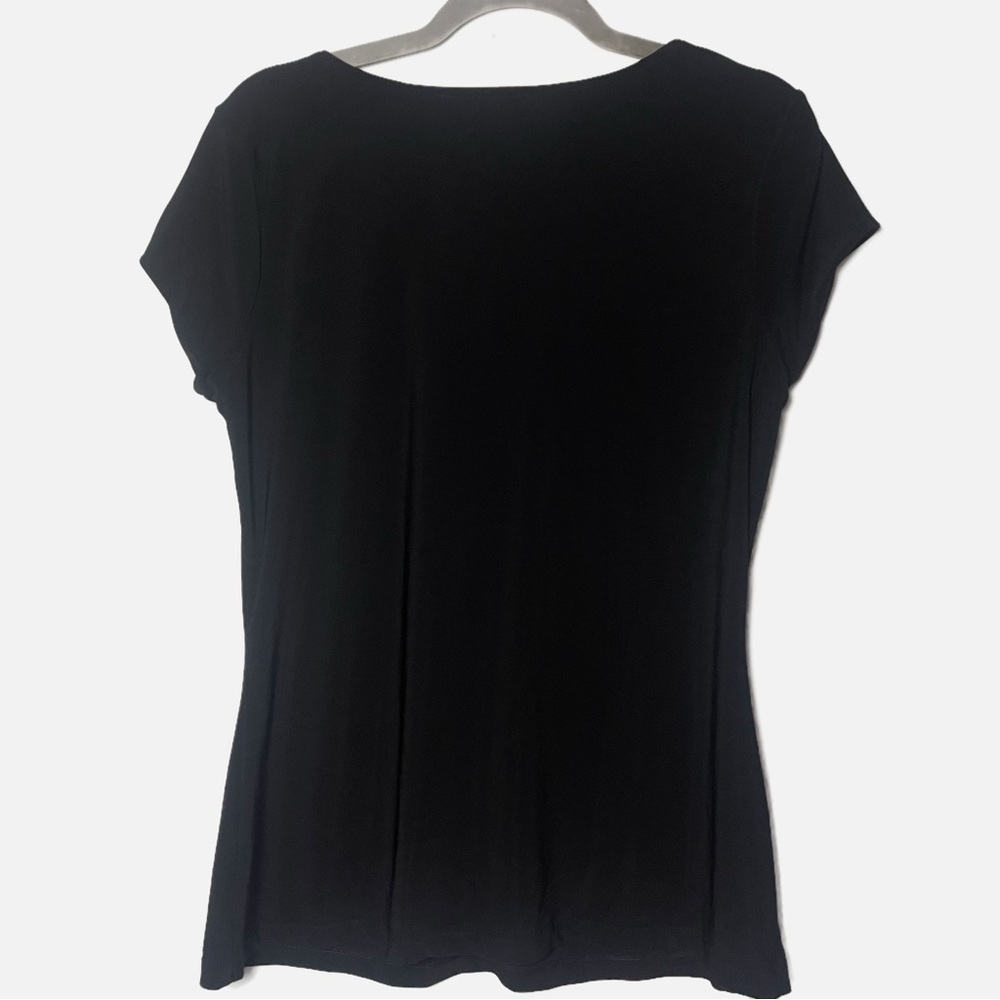 WHBM black dressy lightweight short sleeve top size Large - Picture 2 of 4